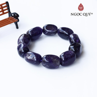 Vòng tay đá thạch anh tím amethyst thô mệnh hỏa, thổ - Ngọc Quý Gemstones