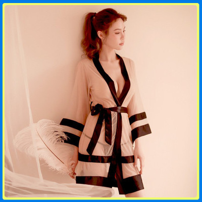 Áo choàng viền lụa xuyên thấu sexy Q16 - Áo choàng  ngủ nữ quyến rũ - Váy ngủ áo choàng nữ gợi cảm