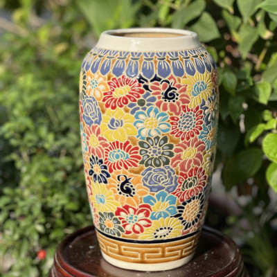 BÌNH BÁCH HOA THON GỐM NAM BỘ