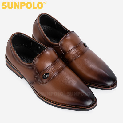 Giày Nam, Giày Tây Nam Da Bò SUNPOLO SPH428 (Đen, Nâu)