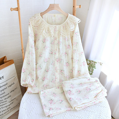 Bộ Đồ Pijama Mặc Nhà Chất Liệu Xô Muslin Hàng Cao Cấp