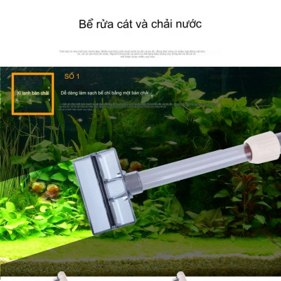 Máy hút cặn đáy vệ sinh đáy bể cá AS 615B chạy pin / điện cao cấp. BH uy tín