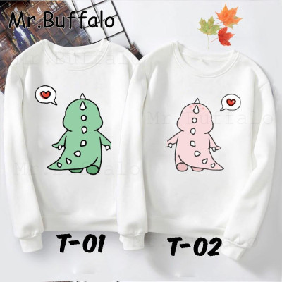 Áo cặp, đôi sweater thu đông hình khủng long siêu cute đủ size Mr.Buffalo