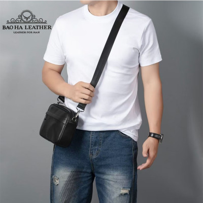 Ví cầm tay Túi đeo chéo nam mini da bò thật BAOHA LEATHER BHM8345