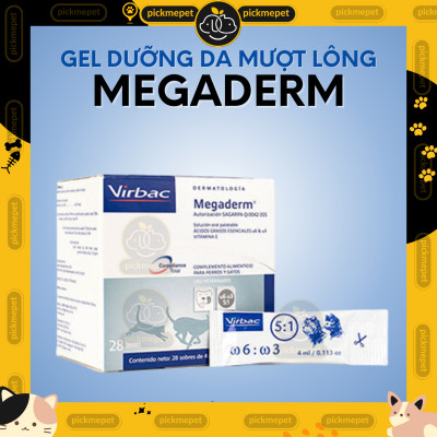 [ CHÍNH HÃNG ] Megaderm Virbac hộp 28 gói - Gel giúp dưỡng đẹp da, mượt lông chó mèo