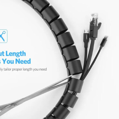 Ugreen UG30820LP121TK 5M màu Đen Dây ống xoắn PE bảo vệ cáp cao cấp - HÀNG CHÍNH HÃNG