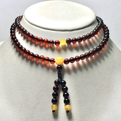 Chuỗi Hổ Phách 108 hạt Baltic huyết đỏ 6mm cao cấp