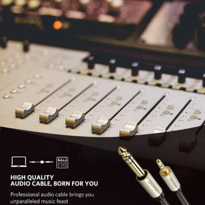 Ugreen UG40805AV127TK 3M màu Đen Cáp âm thanh 3.5mm sang 6.5mm cao cấp - HÀNG CHÍNH HÃNG