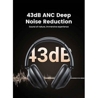 Ugreen UG15809HP202TK HiRes DNN HiTune Max5 Hybrid Active Noise Cancelling tai nghe chụp OnEar bluetooth chống ồn màu trắng 43dB ANC pin 90h tặng cáp sạc type c và cáp 3.5mm - HÀNG CHÍNH HÃNG