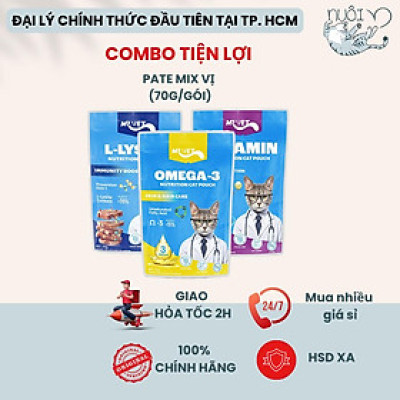 [Hỏa tốc] Pate Cho Mèo Mr.Vet Thức Ăn Ướt Bổ Sung Omega 3, Vitamin, L-Lysine Tăng Đề Kháng