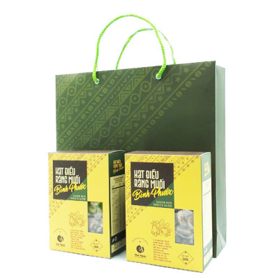 Túi quà tặng HẠT ĐIỀU BÌNH PHƯỚC rang muối vỏ lụa loại A+