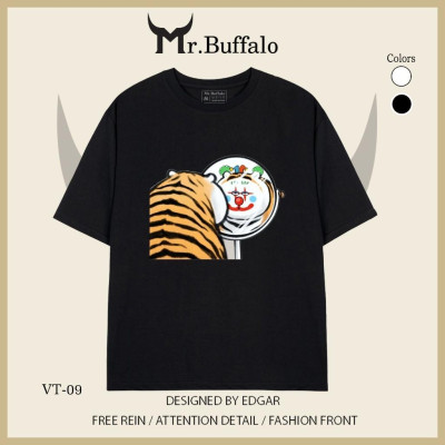 Áo thun tay lỡ Hổ béo ngây thơ và rồng cute Mr.Buffalo
