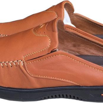 Dép bít mũi nam Trường Hải màu vàng da bò thật cao cấp không bong tróc đế cao su không trơn BMTH0712