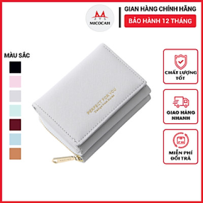 Ví Nữ Mini Cầm Tay PERFECT FOR YOU Đựng Tiền Gập 3 Nhỏ Gọn Nhiều Ngăn Tiện Dụng Da Xước Cực Đẹp PFY04 - Micocah Mall