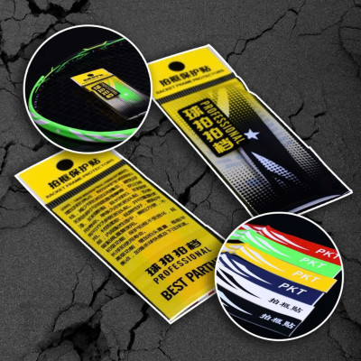 [COMBO 2] Miếng dán bảo vệ đầu vợt cầu lông tránh trầy xước, vợt tennis, da PU chống mài mòn - Giao Màu Ngẫu Nhiên