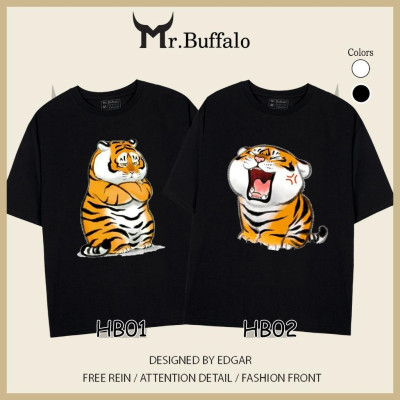 Áo đôi, cặp tay lỡ unisex Hổ Béo Dễ Thương Mr.Buffalo HB01HB02
