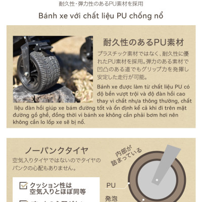 Xe kéo dã ngoại 2 tầng ngoài trời du lịch cắm trại, picnic đa năng bánh xe rộng có khóa cố định dung tích 300l gấp gọn được camping