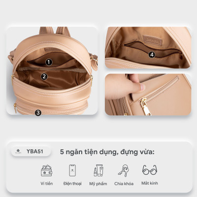 Balo Yuumy ( Thời trang nữ cỡ trung basic - Balo da Seasand YBA51 )