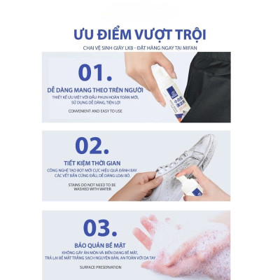 Chai xịt tạo bọt tuyết vệ sinh giày cao cấp, chai tẩy rửa giày không dùng nước 1 CHAI 200ml