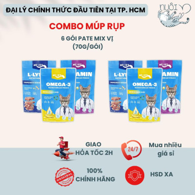 [Hỏa tốc] Pate Cho Mèo Mr.Vet Thức Ăn Ướt Bổ Sung Omega 3, Vitamin, L-Lysine Tăng Đề Kháng