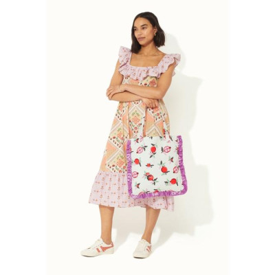 Cath Kidston - Túi đeo vai /Frill Tote - Pomegranate - Cream -1048490