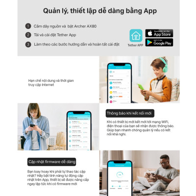 Bộ Phát Wifi TP-Link Archer AX80 8 Luồng Với Cổng 2.5G AX6000 - HÀNG CHÍNH HÃNG
