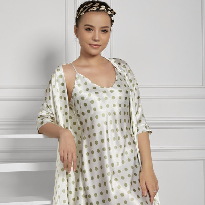 Set Áo Choàng Và Váy Ngủ 2 Dây Chấm Bi Maxivic, La Mộc - MM112102