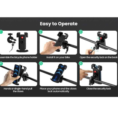 Ugreen UG60548LP494TK 6.8inch Giá đỡ điện thoại chất liệu nhựa ABS PVC silicon gắn xe đạp địa hình màu đen - HÀNG CHÍNH HÃNG