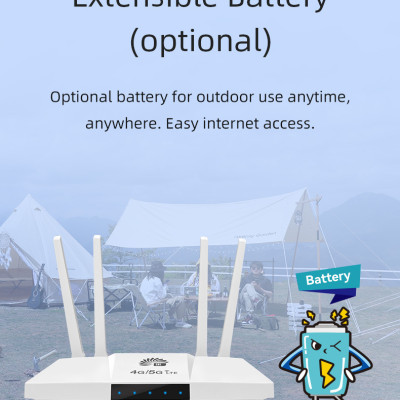 Cục phát WiFi từ sim 4G CPE B828 4 râu tốc độ cao phủ sóng rộng sử dụng được mọi loại sim, kèm pin dự phòng 3000mAh - Hàng chính hãng / Hàng nhập khẩu