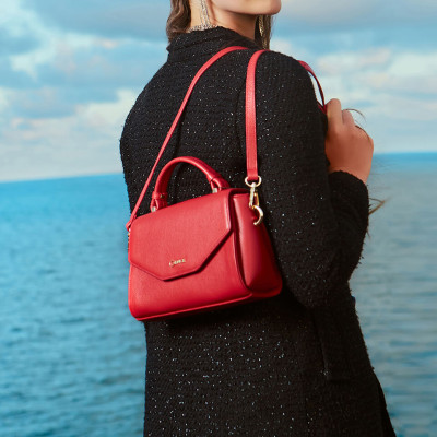 Túi xách nữ da bò công sở Gence TX04 màu đỏ