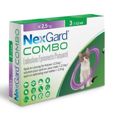 NEXGARD COMBO - Nhỏ gáy Ve Rận, Phòng và Trị Nội Ngoại Kí Sinh cho Mèo