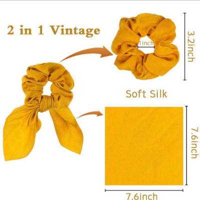 Dây buộc tóc vải lụa Scrunchies Vintage sang chảnh chất lụa mềm HD52
