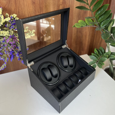 [BH 2 Năm Động Cơ] Hộp Đựng Đồng Hồ Cơ 4 Xoay Và 6 Trưng Bày Da