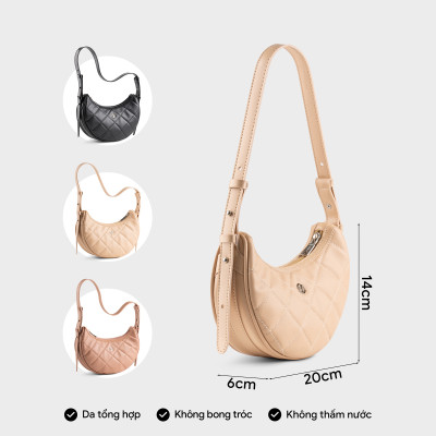 Túi Yuumy ( Thời trang dáng bán nguyệt họa tiết quả trám size 21 - Túi đeo vai da Seasand YN240 )