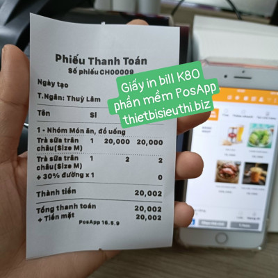 Máy in đơn Livestream, Máy in hóa đơn kết nối điện thoại, Máy in nhiệt K80, Máy in Bill kết nối điện thoại - Hàng Chính Hãng