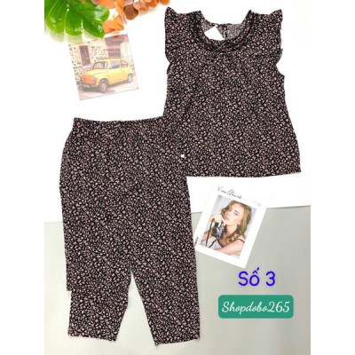 Đồ bộ nữ,đồ ngủ mặc nhà lửng 9 tấc vải lụa mango BL 53 họa tiết hoa nhí siêu cute size 47-60kg.
