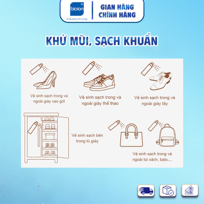 Chai Xịt Khử Mùi Cho Giày Bioion Shoe Spray 200ML