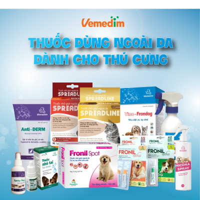 Vemedim Canktrix trị viêm loét miệng, nốt đỏ ở miệng và hầu họng ở chim cảnh, bồ câu, gà tây, hộp 10 viên
