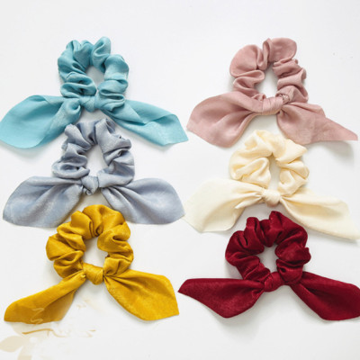 Dây buộc tóc vải lụa Scrunchies Vintage sang chảnh chất lụa mềm HD52