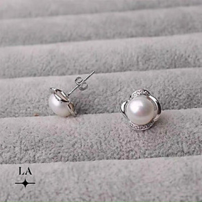 Bông tai nữ bạc ta gắn trai MS99d