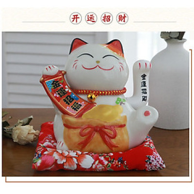  Tượng Mèo Thần Tài Gốm Men Cao Cấp Vẫy Tay Phát Tài, Phát Lộc - Chính hãng HENRYSA
