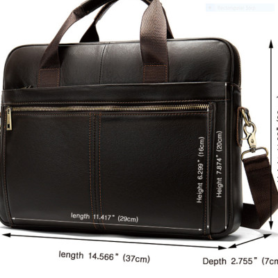 Túi xách nam da bò thật cao cấp phong cách mới 15,6"