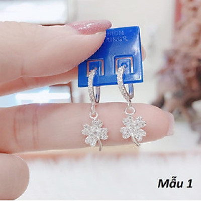 Bông tai bạc khuyên tròn chất liệu bạc s925 MS64c