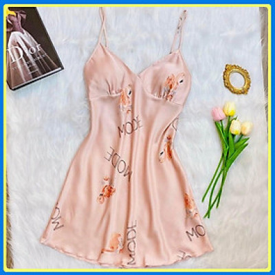 Đầm ngủ lụa kèm mút ngực Q122 - Váy ngủ lụa hai dây sexy -Váy ngủ cao cấp - Đồ ngủ nữ