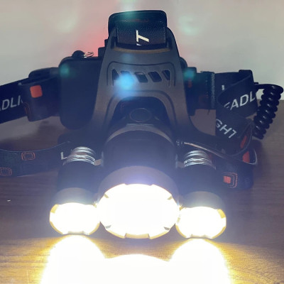 Đèn Pin Đội đầu 3 Bóng Sạc Tích Điện - Tặng Kèm Pin - Hàng chính hãng 