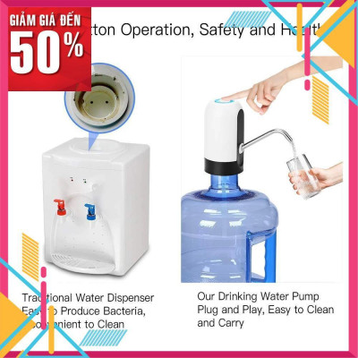 Vòi bơm nước uống tự động cho bình chai đóng sẵn thông minh máy hút mini tích điện sạc cổng usb tiện lợi, bền