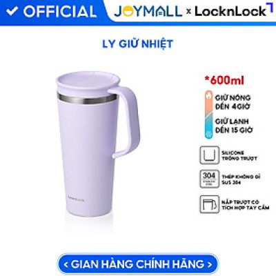 Ly giữ nhiệt LocknLock 600ml LHC4330 Daily Handle Tumbler, Hàng chính hãng, nắp trượt tích hợp tay cầm - JoyMall