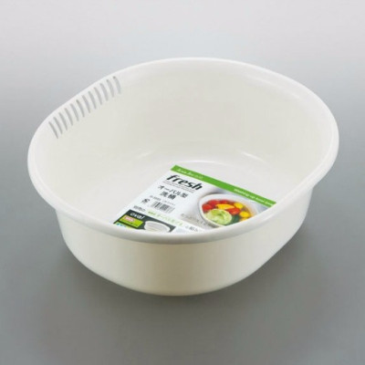 Bộ 01chậu & 01rổ nhựa Oval Sanada Seiko 5.3L cao cấp có tay cầm tiện dụng - Hàng nội địa Nhật Bản.