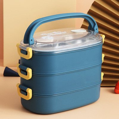 Hộp Cơm Văn Phòng Giữ Nhiệt  2 Lớp 2 Tầng Tiện Lợi Kèm Hộp Đựng Canh Soup và Bộ Đũa Thìa INOX – Chất Liệu INOX304An Toàn Cho Sức Khỏe – Hàng Chính Hãng MINIIN- Tặng Túi Đựng Cơm