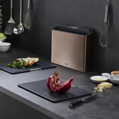 Joseph Joseph - Bộ thớt cao cấp Folio Steel 4-piece Chopping Board Set Rose-Gold 001211